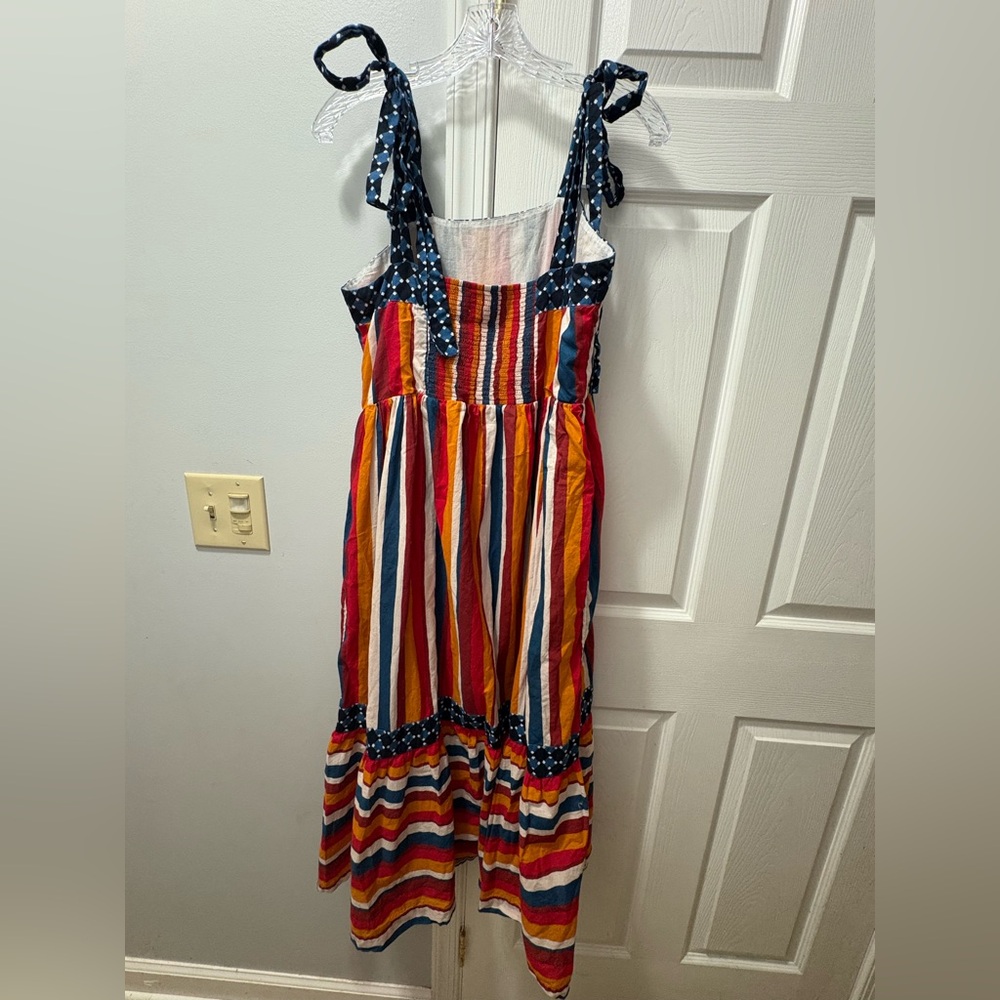 PRINTFRESH The Way Around Dress Garnet Glow Season Stripes Size Medium - Picture 3 of 4